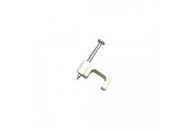 CABLE CLIP FLAT 10.5MM WHT /100