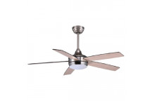 SYNERJI 52\" CEILING FAN 5 BLADE 24W LED CCT SC/LIGHT WOOD