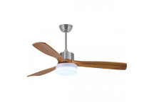 SYNERJI 52\" CEILING FAN 3 BLADE 24W LED CCT SC/LIGHT WOOD
