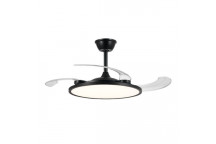 SYNERJI 42\" RETRACTABLE 3 BLADE FAN 50W LED CCT BLACK (SYF3B65BL)