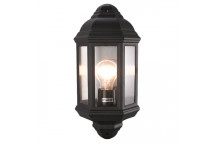 P-KLG-6410 1XE27 HALF LANTERN IP44 BLACK COASTAL