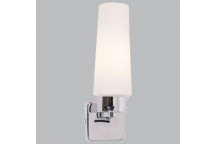 ML030 WHITE GLASS / CHROME IP44 WALL LIGHT