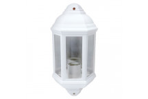 P-KLG-6410 1XE27 HALF LANTERN IP44 WHITE COASTAL