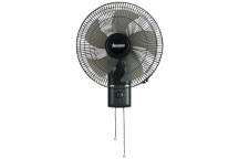 FAN025 16\" WALL FAN + PULL SWITCH 3 SPEED BLACK