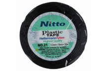 TAPE NITTO 0.2MMX18MMX20M  BLACK NO21