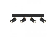 S412/4 4LIGHT SPOT 4XGU10 BLACK / WOOD FINISH