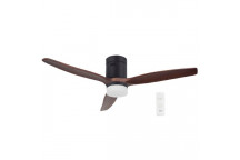 FCF077 3BLADE WOOD FAN + LED LIGHT MATT BLK/WALNUT + REMOTE