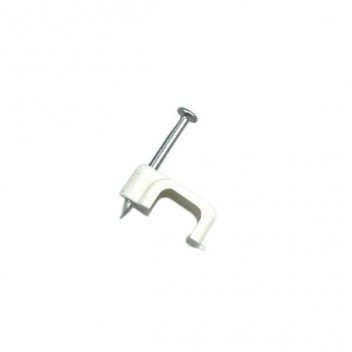 CABLE CLIP FLAT 10.5MM WHT /100