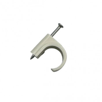 CABLE CLIP RND 20MM WHT/100