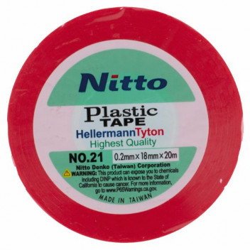 TAPE NITTO 0.2MMX18MMX20M  RED NO21