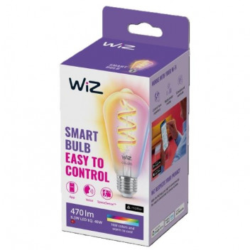 WIZ ST64 CLEAR 6W SPIRAL RGBW LED E27  SMART LAMP