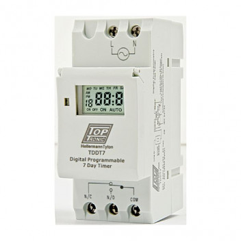 TIMER DIGITAL 7DAY 20A DIN RAIL MOUNT. TDDT7