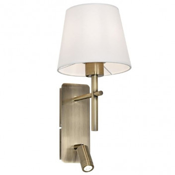 WB280 WALL BRACKET WITH FABRIC SHADE ANTIQUE BRASS