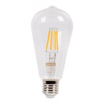 FILAMENT 6W LED CLEAR ST64 3000K DIMMABLE E27 G1205 (EUROLUX)
