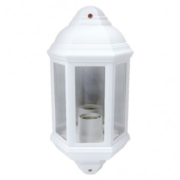 P-KLG-6410 1XE27 HALF LANTERN IP44 WHITE COASTAL