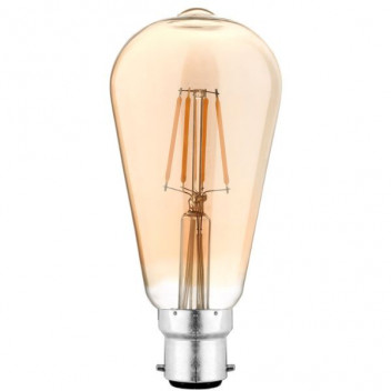 FILAMENT LED 6W ST64 PEAR B22 2200K DIMM AMBER GLASS (MESMERIZE)