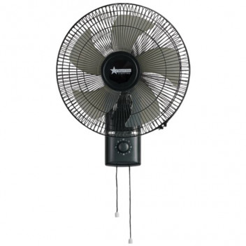 FAN025 16\" WALL FAN + PULL SWITCH 3 SPEED BLACK