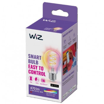 WIZ A60 CLEAR 6W SPIRAL RGBW LED E27 SMART LAMP