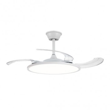 SYNERJI 42\" RETRACTABLE 3 BLADE FAN 50W LED CCT WHITE (SYF3B65WH)