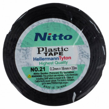 TAPE NITTO 0.2MMX18MMX20M  BLACK NO21