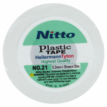 TAPE NITTO 0.2MMX18MMX20M  WHITE NO21