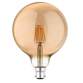 FILAMENT LED 6W G125 B22 2200K DIMM AMBER GLASS (MESMERIZE)