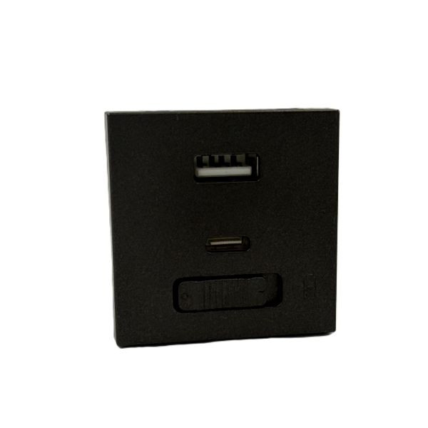 MATRIX DUAL USB A+C FAST CHARGE BLACK GL2MXBMUSBC
